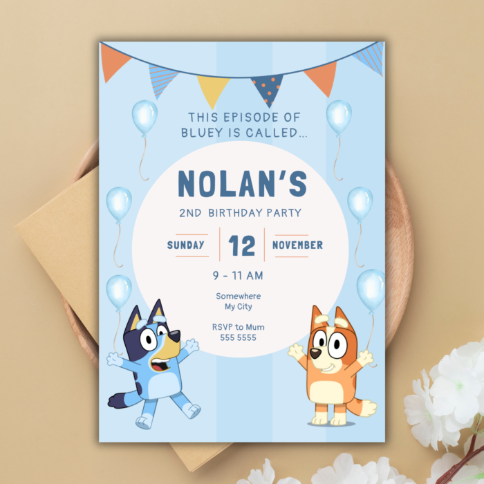 Bluey Birthday Invitation Invite Template Bluey and Bingo Birthday Invitation Canva Editable Digital Invitation Printable Invitation