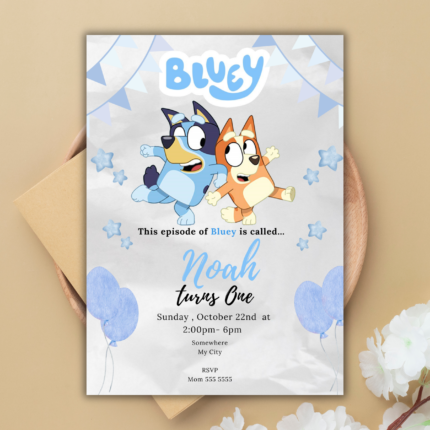 Bluey Birthday Invitation Invite Template Bluey and Bingo Birthday Invitation Canva Editable Digital Invitation Printable Invitation